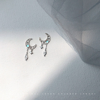 Moon Tassel Fresh Sweet And Simple Earrings