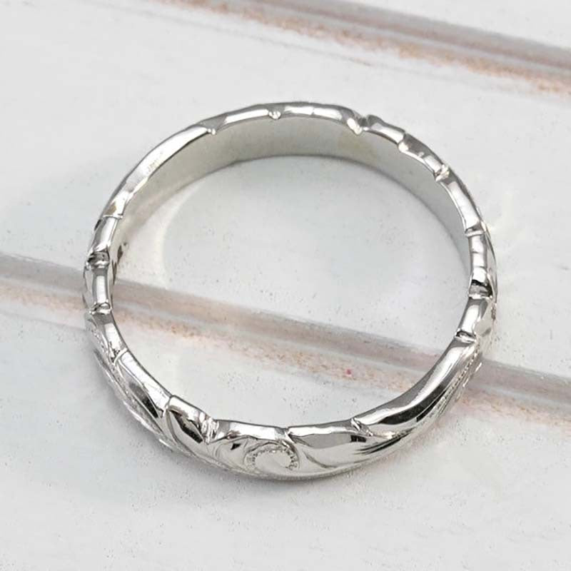 Women's Shi Gold-plated Floating Carved Rose Wedding Rings