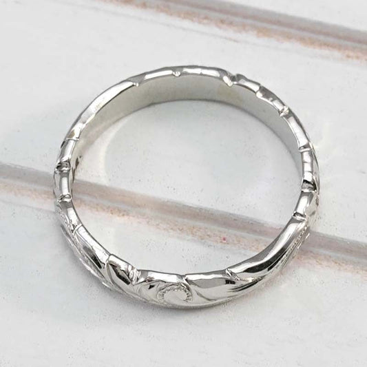 Women's Shi Gold-plated Floating Carved Rose Wedding Rings