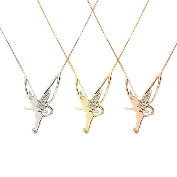Brocade Angel Diamond Wings Charm Fashion Necklaces