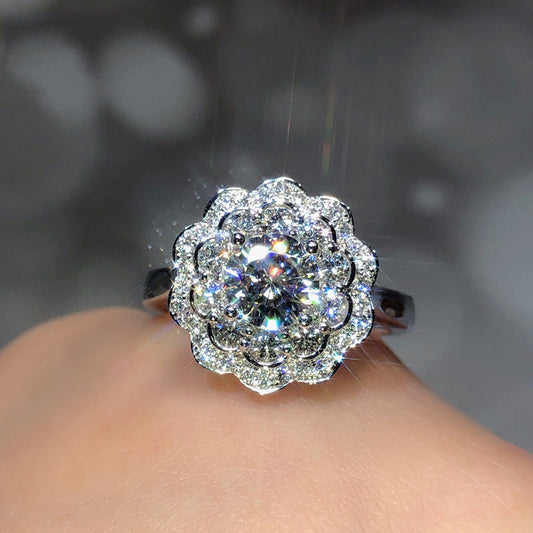 Karat Imitation Moissanite Open Live Broadcast Rings