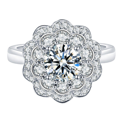 Karat Imitation Moissanite Open Live Broadcast Rings