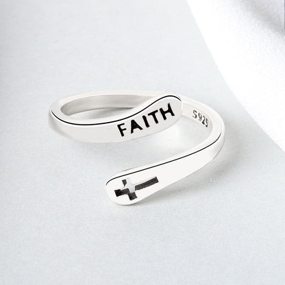 Personalized Simple Letter Retro Mori Style Hollow Cross Rings