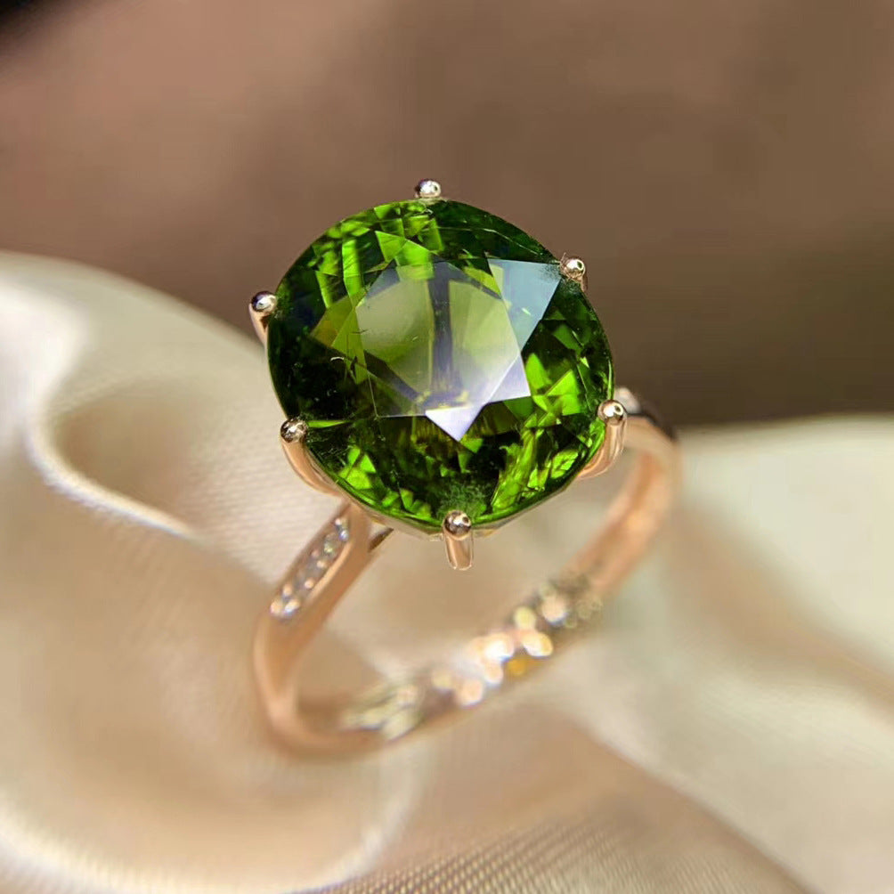 Luxurious Style Oval Artificial Red Tourmaline Rings