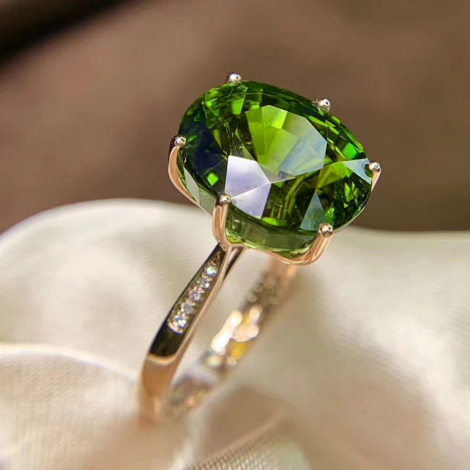 Luxurious Style Oval Artificial Red Tourmaline Rings