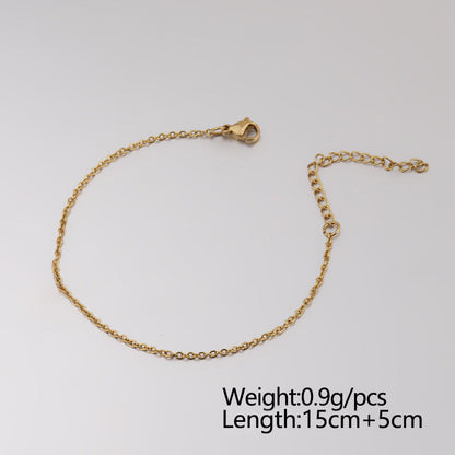 Stainless Steel Square Cross Chain Anklet Simple Korean Style Bracelets