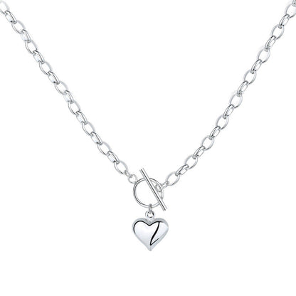 Women's Cold Style Peach Heart For Couple Long Sweater Chain Necklaces