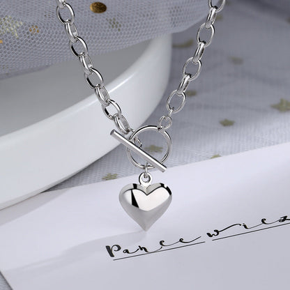 Women's Cold Style Peach Heart For Couple Long Sweater Chain Necklaces