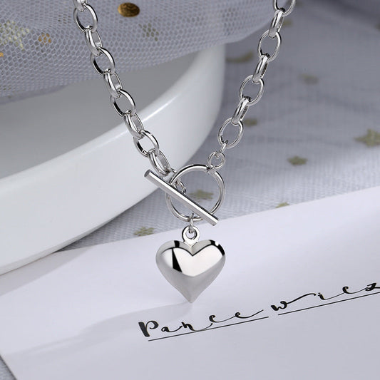 Women's Cold Style Peach Heart For Couple Long Sweater Chain Necklaces