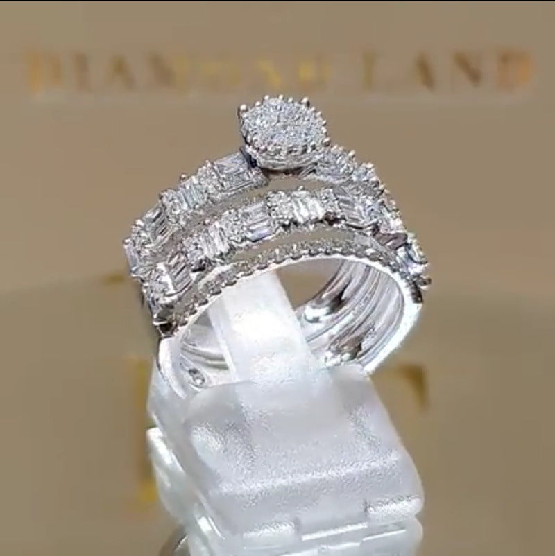 Women's Fashion Temperament And White Gold Plated Rings