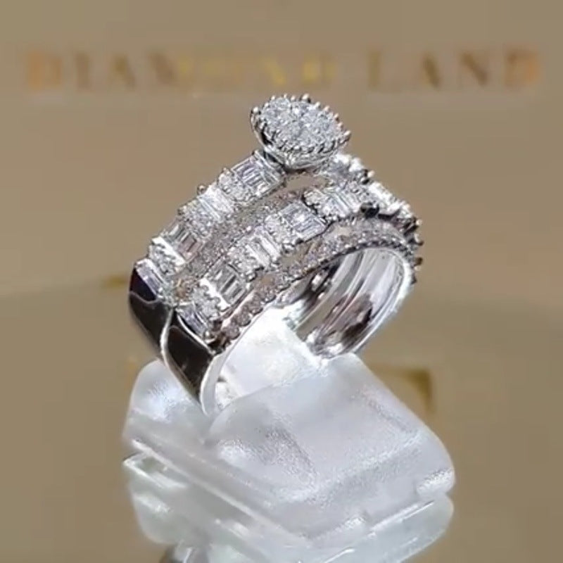 Women's Fashion Temperament And White Gold Plated Rings