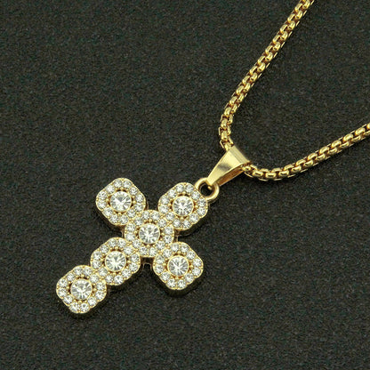 Women's & Men's & Diamond Cross Pendant And Domineering Cool Necklaces