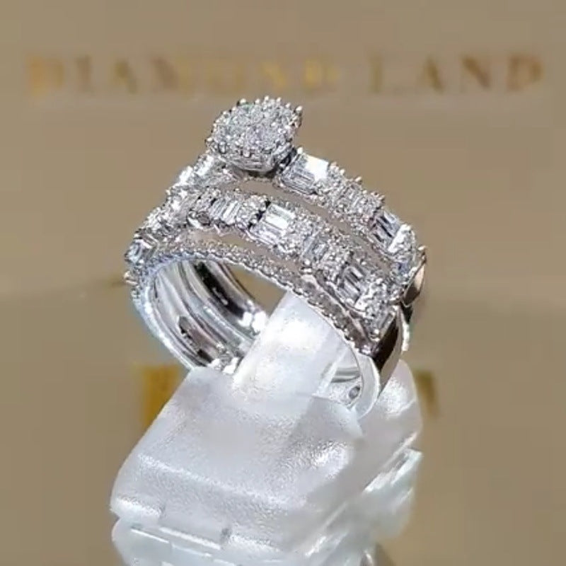 Women's Fashion Temperament And White Gold Plated Rings