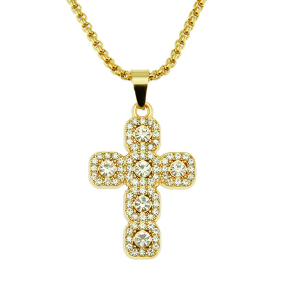 Women's & Men's & Diamond Cross Pendant And Domineering Cool Necklaces