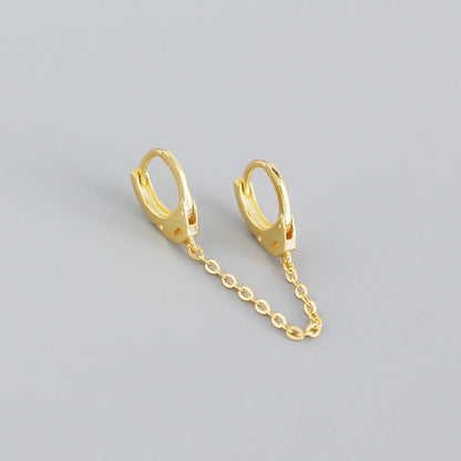 Stacked Ear Buckle Sterling Sier Geometric Earrings