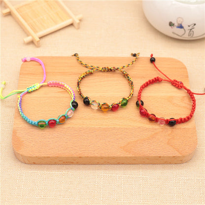 Thread Five-line Beads Red Rope Crystal Bracelets