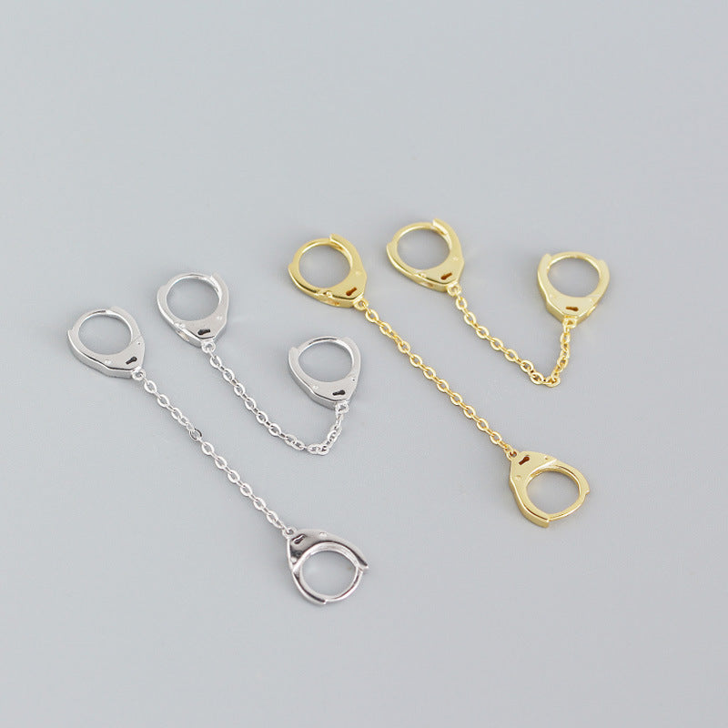 Stacked Ear Buckle Sterling Sier Geometric Earrings