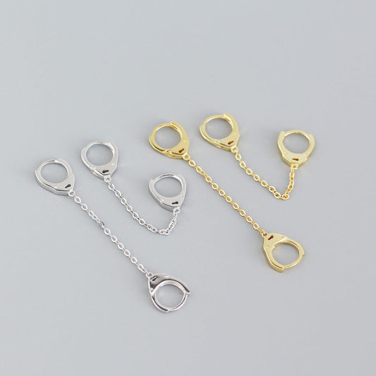 Stacked Ear Buckle Sterling Sier Geometric Earrings