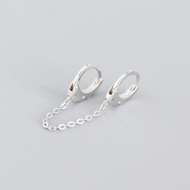 Stacked Ear Buckle Sterling Sier Geometric Earrings