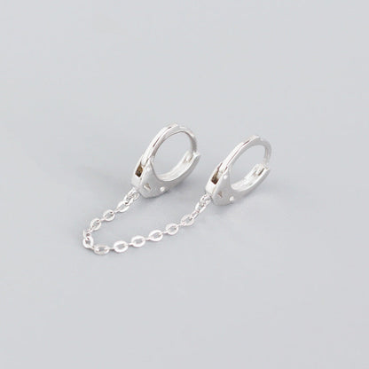 Stacked Ear Buckle Sterling Sier Geometric Earrings