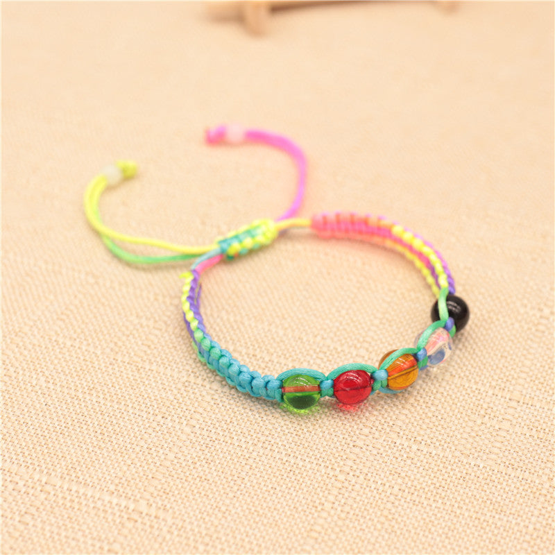 Thread Five-line Beads Red Rope Crystal Bracelets