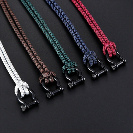 Men's Milan Rope Style Black Stainless Steel Bracelets