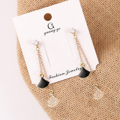 Women's Korean Imitation Sier Glaze Flowers Graceful Earrings