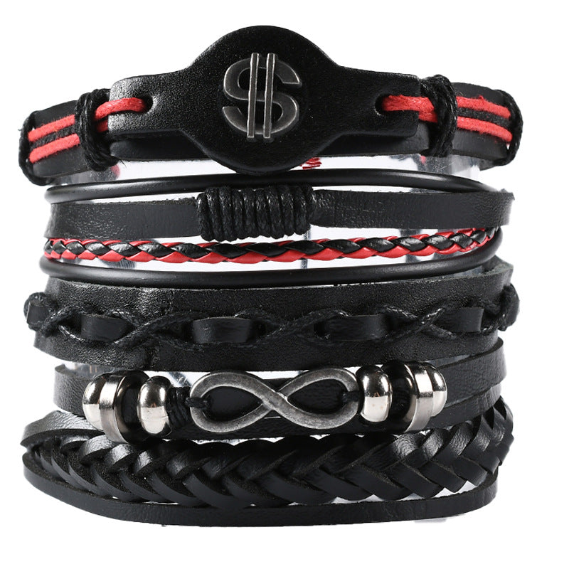 Men's Leather Hand-woven Hip Hop Punk Suit Bracelets