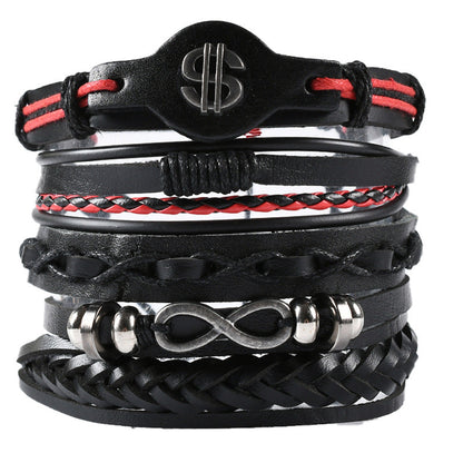 Men's Leather Hand-woven Hip Hop Punk Suit Bracelets