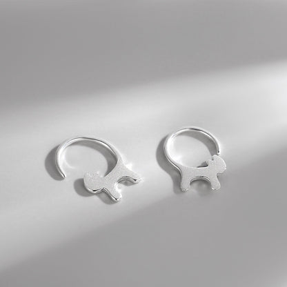 Women's Korean Style Small Sier Simple Temperament Earrings