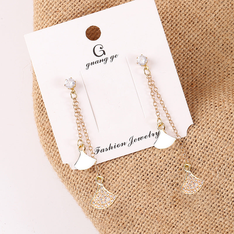 Women's Korean Imitation Sier Glaze Flowers Graceful Earrings