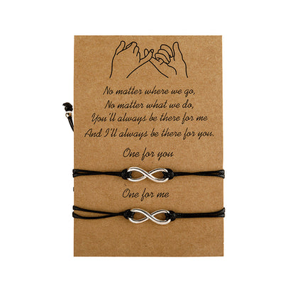 Simple Alloy Hand-woven Adjustable Wrist String Bracelets