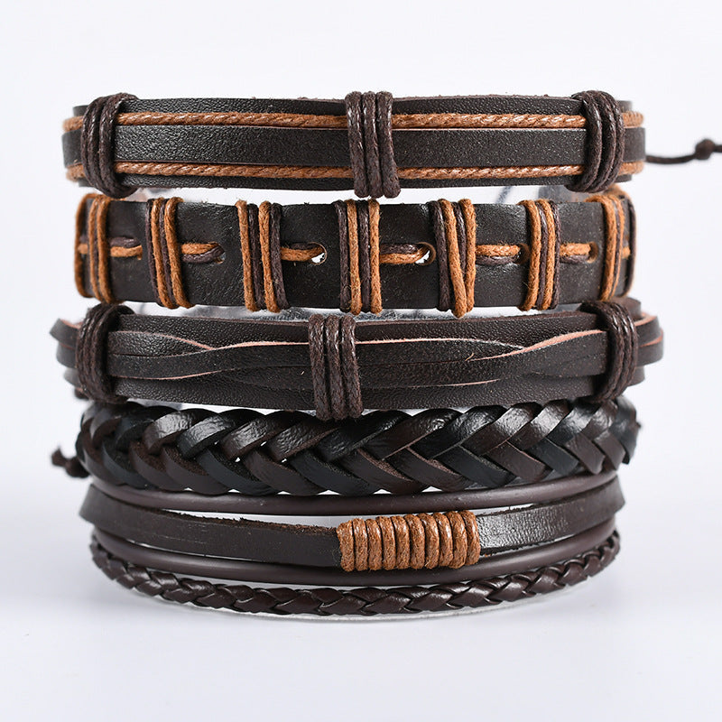 Men's Leather Hand-woven Hip Hop Punk Suit Bracelets