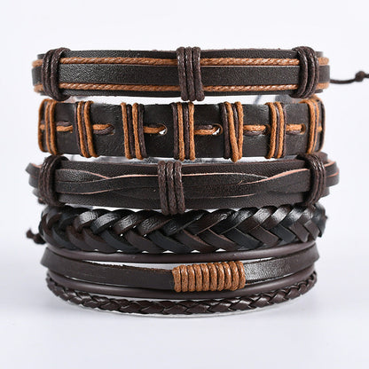 Men's Leather Hand-woven Hip Hop Punk Suit Bracelets