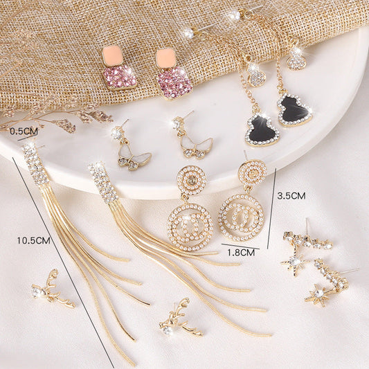 Women's Korean Imitation Sier Glaze Flowers Graceful Earrings