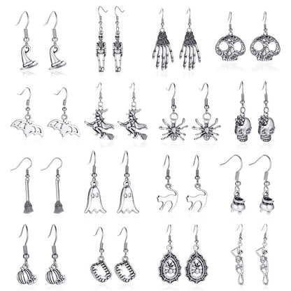 Simple Retro Skull Bat Spider Distressed Rings