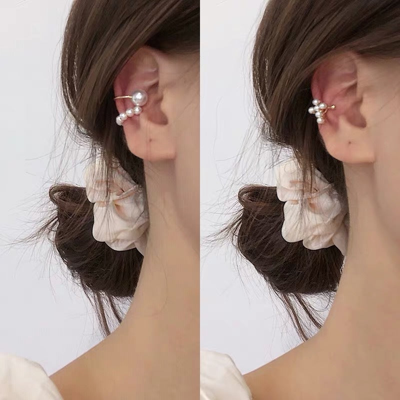 High-grade Pearl Ear Clip Without Pierced Female Frosty Style Earrings