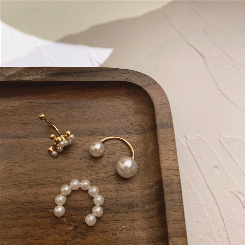 High-grade Pearl Ear Clip Without Pierced Female Frosty Style Earrings