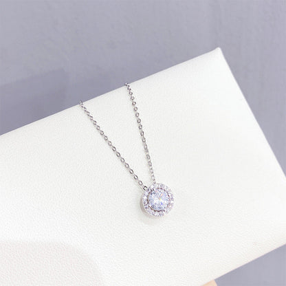 Zircon Circle Female Personality Fashion Short Environmental Necklaces