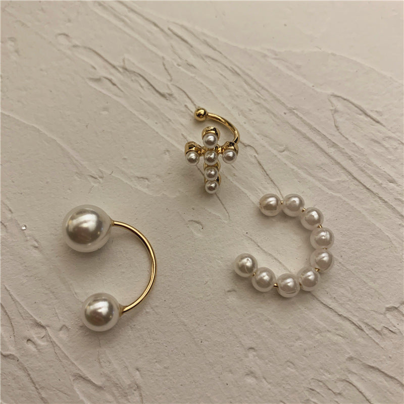High-grade Pearl Ear Clip Without Pierced Female Frosty Style Earrings