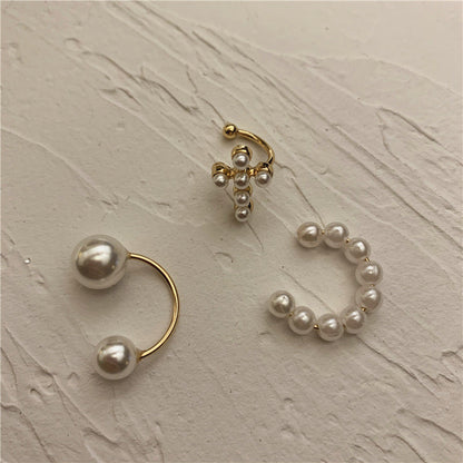 High-grade Pearl Ear Clip Without Pierced Female Frosty Style Earrings