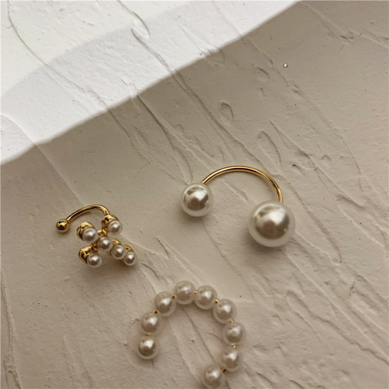 High-grade Pearl Ear Clip Without Pierced Female Frosty Style Earrings