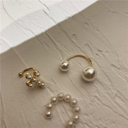 High-grade Pearl Ear Clip Without Pierced Female Frosty Style Earrings