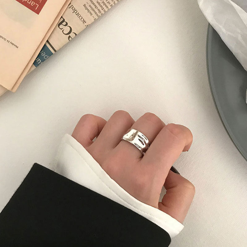 Retro Style Irregular Concave And Convex Rings