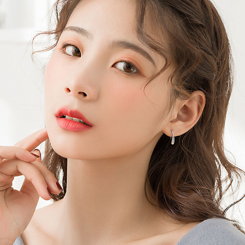 Sterling Sier Water Drop Ear Hanging Rings