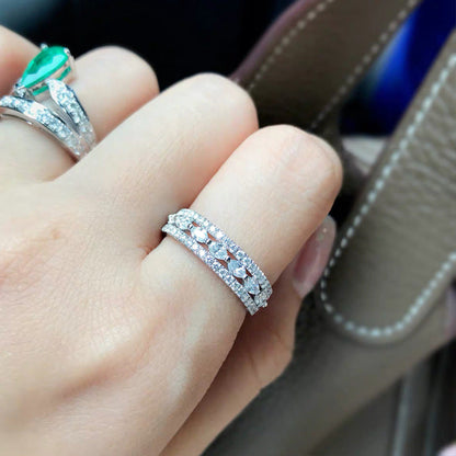 Women's Fashion Elegant Gold-plated Half Full Diamond Rings