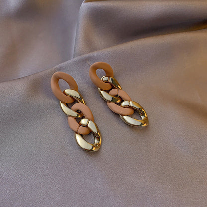 Personality Chain Tassel Female Long High Earrings