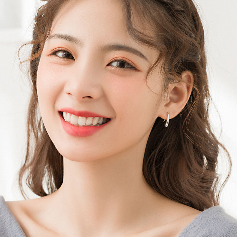 Sterling Sier Water Drop Ear Hanging Rings