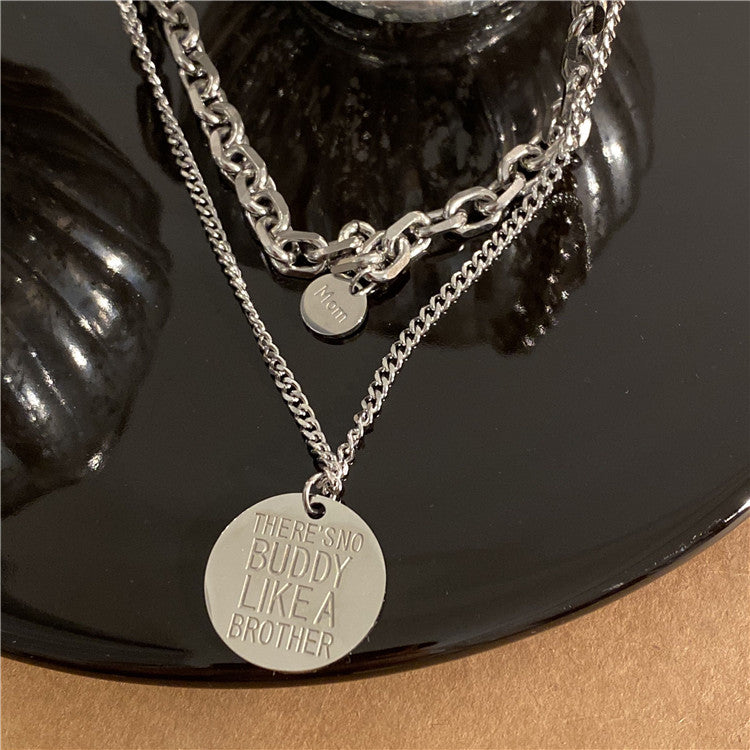 Women's & Men's Design Steel Twin Sweater Hip Hop Necklaces
