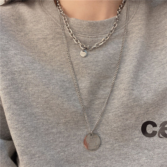 Women's & Men's Design Steel Twin Sweater Hip Hop Necklaces